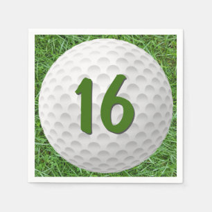 Golf Ball 16th Birthday Napkins