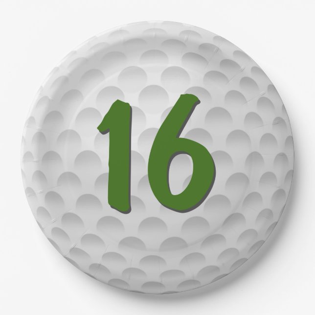 Golf Ball 16th Birthday  Paper Plate (Front)