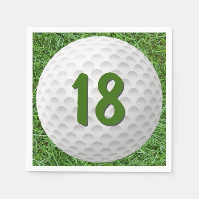 Golf Ball 18th Birthday Napkins (Front)