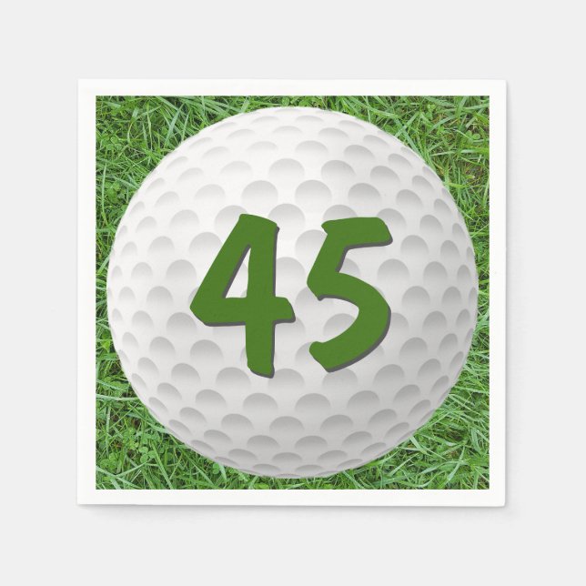 Golf Ball 45th Birthday Napkins (Front)