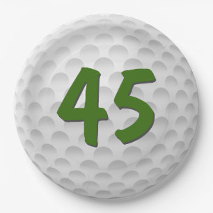 Golf Ball 45th Birthday Paper Plate