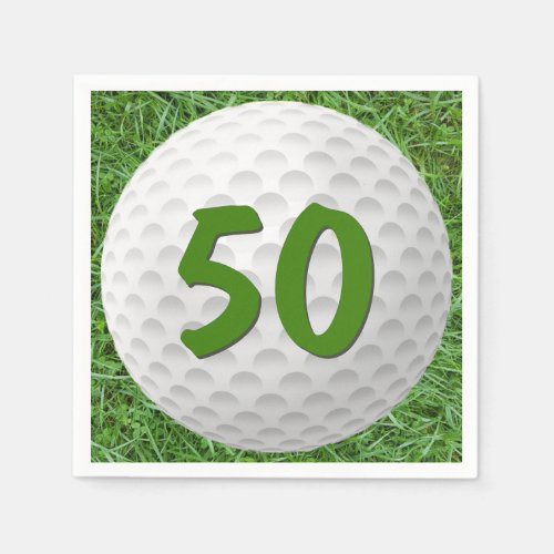 Golf Ball 50th Birthday  Napkins