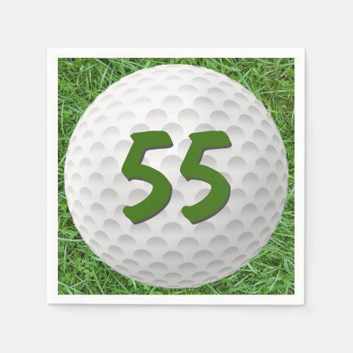 Golf Ball 55th Birthday Napkins
