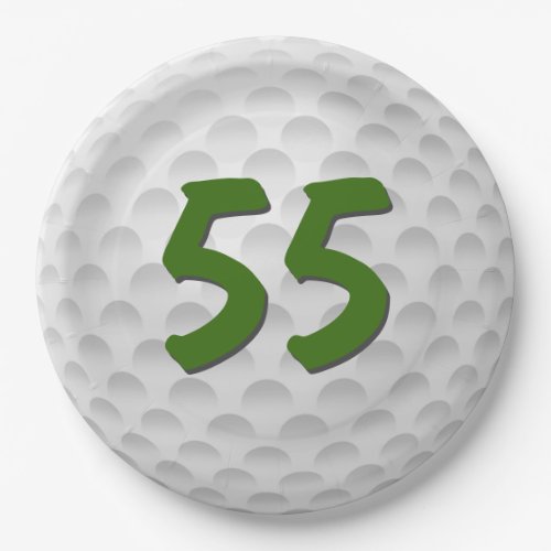 Golf Ball 55th Birthday  Paper Plate
