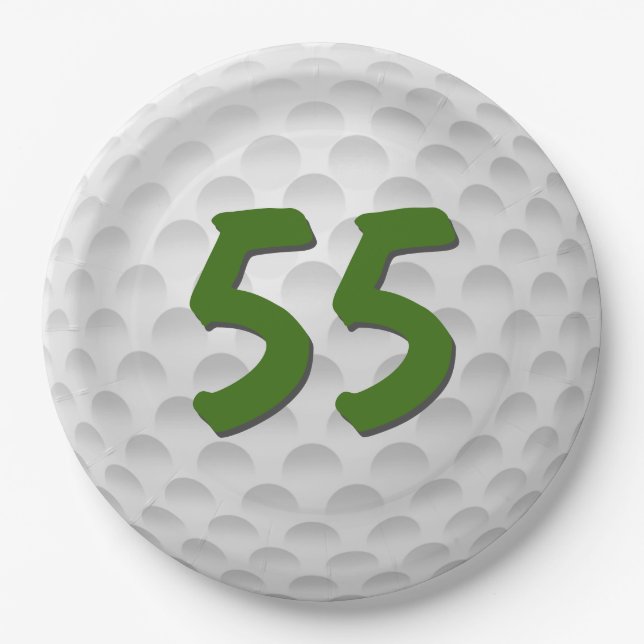 Golf Ball 55th Birthday  Paper Plate (Front)
