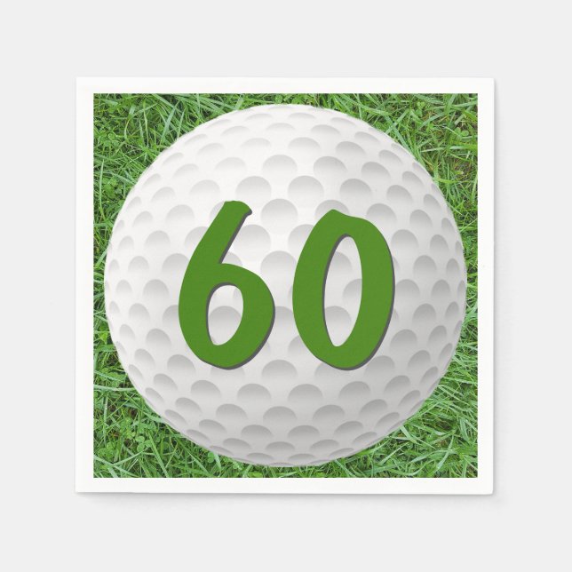 Golf Ball 60th Birthday  Napkins (Front)