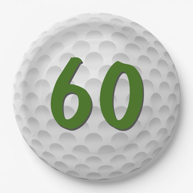 Golf Ball 60th Birthday  Paper Plate (Front)