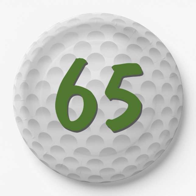Golf Ball 65th Birthday  Paper Plate (Front)