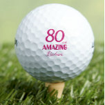 Golf ball 80 years custom golf ball 80th birthday<br><div class="desc">Golf ball 80 years custom golf ball 80th birthday. Celebrate your grandma's remarkable 80th birthday with this personalized '80 and Amazing' golf ball. Perfect for the golf-loving grandmother, this custom golf balls add a personal touch to her game, celebrating eight decades of wonderful memories. It's a unique and thoughtful gift...</div>