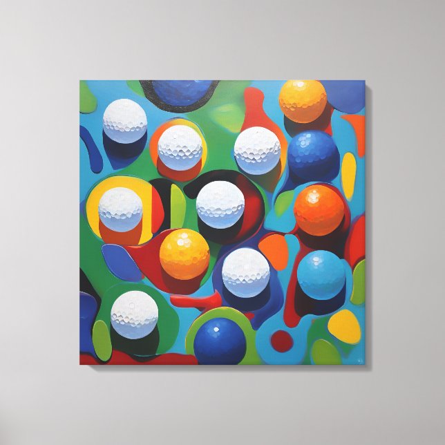 Golf Ball Abstract Canvas Print (Front)