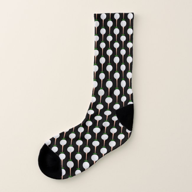 Golf Ball Abstract Pattern Black and White Socks