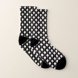 Golf Ball Abstract Pattern Black and White Socks