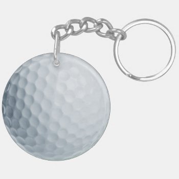 Golf Ball Acrylic Keychain by JeffTaylorDesign at Zazzle