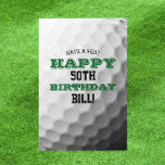 Golf Ball Add Your Name and Year Birthday Card<br><div class="desc">A birthday card for golfers or golfing fans,  this card has the look of a golf ball and can be personalized with any name,  age or adjectives.  Inside features a ball in the corner headed for a hole in one.</div>