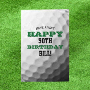 Golf Ball Add Your Name and Year Birthday Card