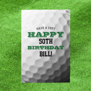 Golf Ball Add Your Name And Year Birthday Card by VisionsandVerses at Zazzle