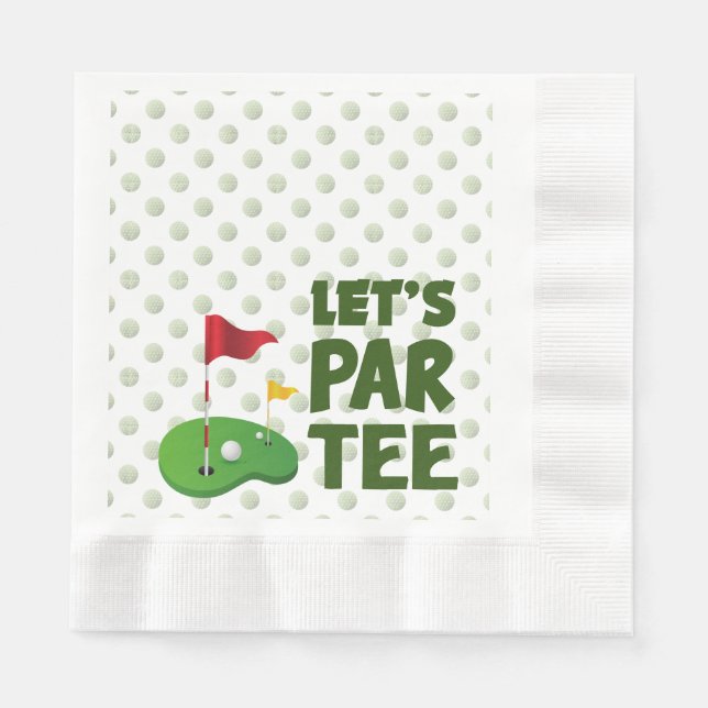 Golf ball all over Let's Par Tee Napkins (Front)