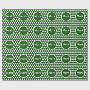 Golf ball all over on green background wrapping paper