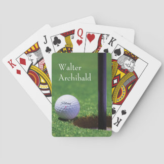 Golf Ball almost hole-in-one Personalize Poker Cards