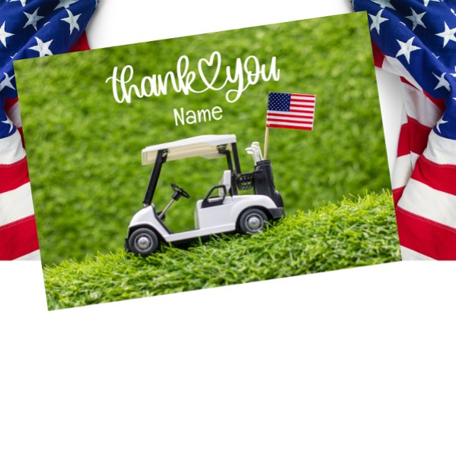  Golf ball and American flag  Thank You Card (Creator Uploaded)