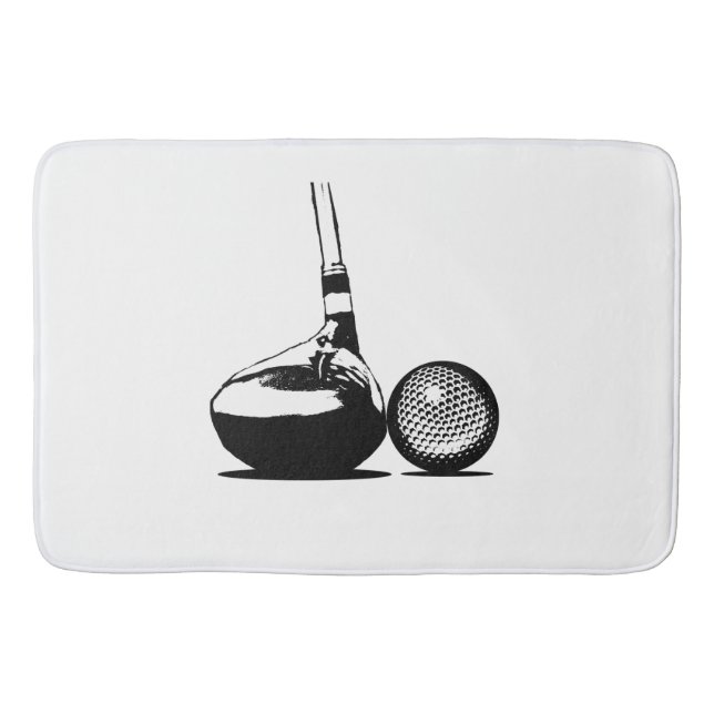 Golf Ball and Club Bathroom Mat (Front)