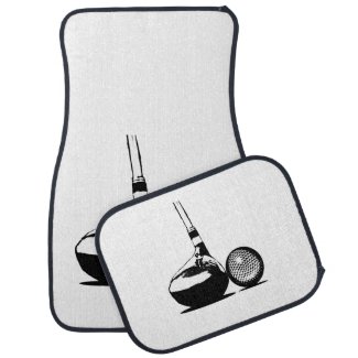 Golf Ball and Club Car Floor Mat