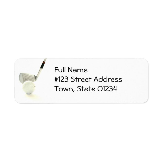 Golf Ball and Club Mailing Lael Label (Front)