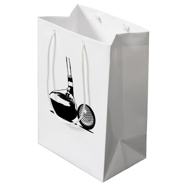 Golf Ball and Club Medium Gift Bag | Zazzle