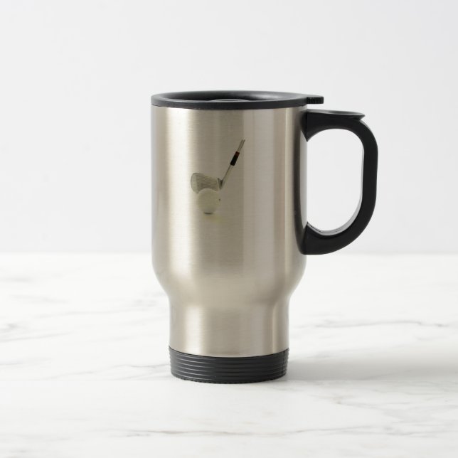 Golf Ball and Club Stainless Travel Mug (Right)