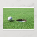 Golf Ball And Hole Postcard at Zazzle