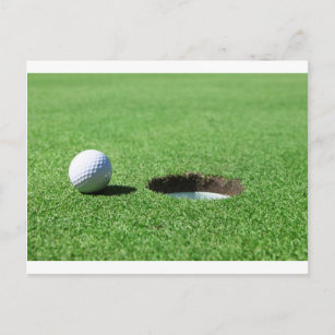 Golf Ball and Hole Postcard