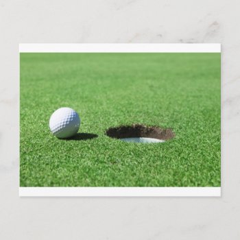 Golf Ball And Hole Postcard by MindfulPrints at Zazzle