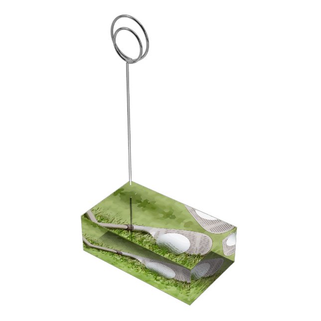 Golf ball and Iron table card holder (Corner)