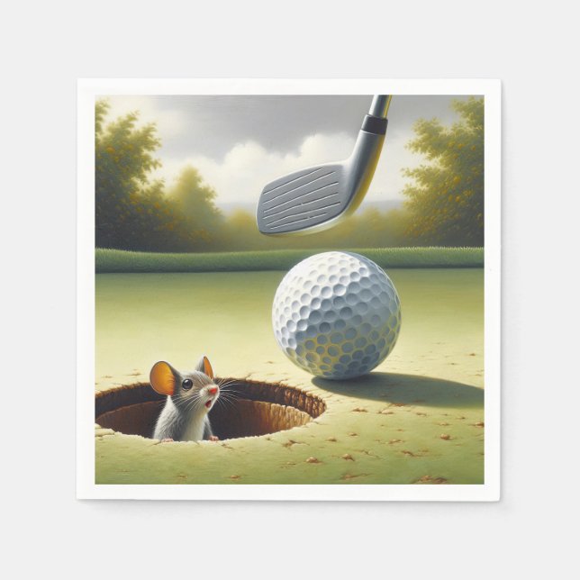 Golf Ball And Mouse Napkins (Front)