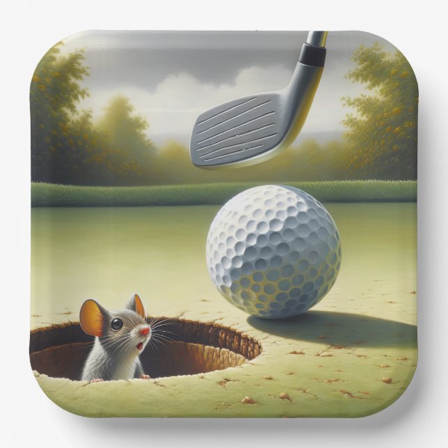 Golf Ball And Mouse Paper Plates (Front)