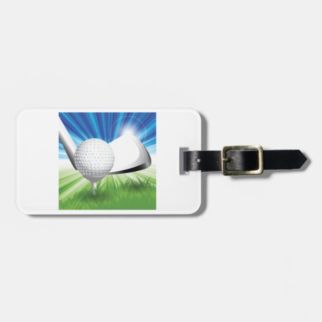 Golf Ball and Tee Luggage Tags (Front Horizontal)