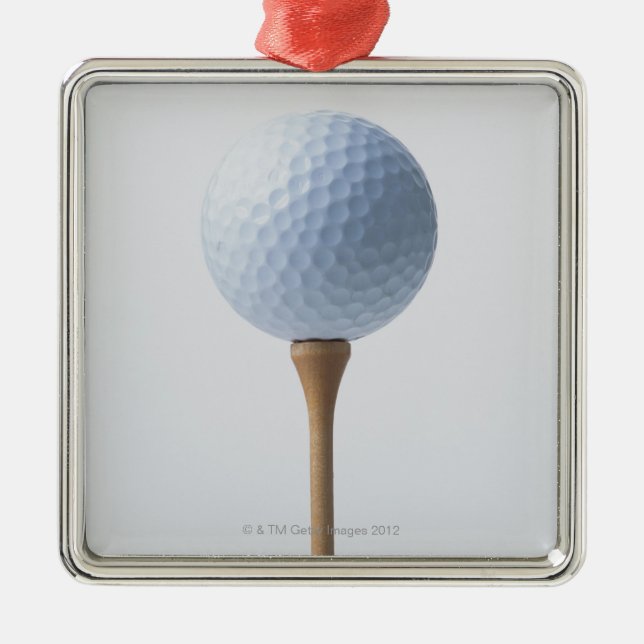 Golf Ball and Tee Metal Ornament (Front)