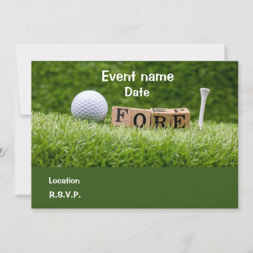 Golf ball and tee with beer Par Tee invitation 