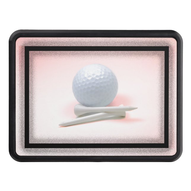 Golf Ball and Tees Pink Hitch Cover (Front)