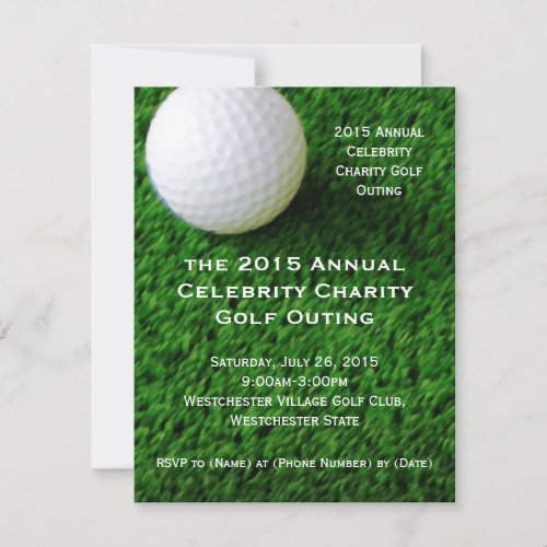 Golf Ball and Turf Custom Golf Outing Invitations