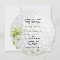 Golf Ball and Vines Wedding Invitation