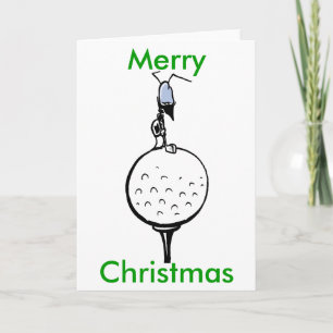 Golf Ball Ant Merry Christmas Card