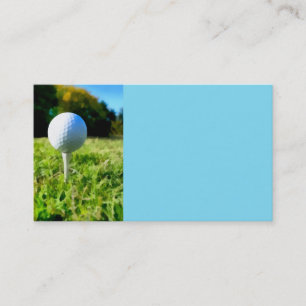 golf ball art on turquoise for golfers  business card