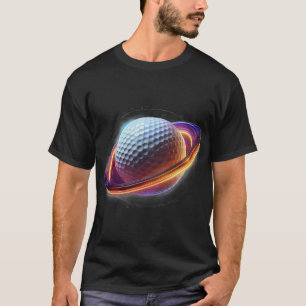 Golf Ball As Saturn Planet, Awesome Sporty Design T-Shirt