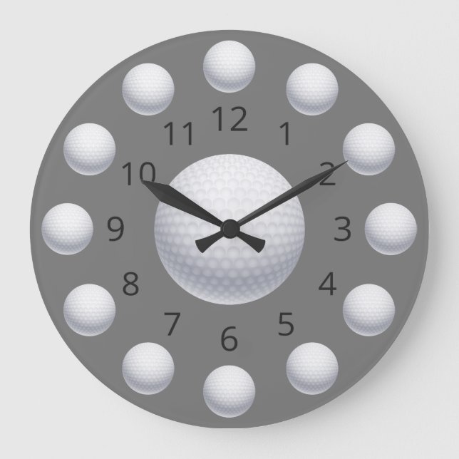 Golf Ball Atom Clock with Numbers (Front)