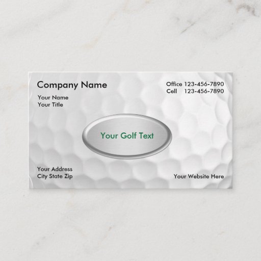 Customizable Golf Business Cards