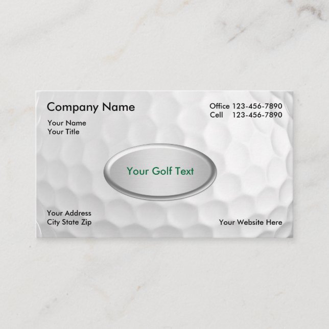 Golf Ball Background Business Card (Front)