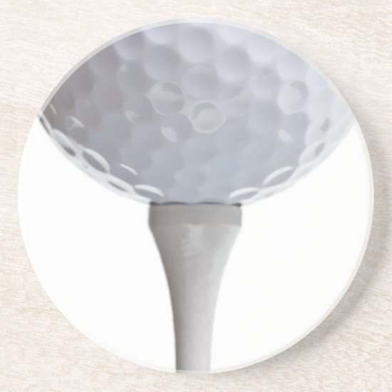 Golf Ball Background - Golfing Sports Template Sandstone Coaster