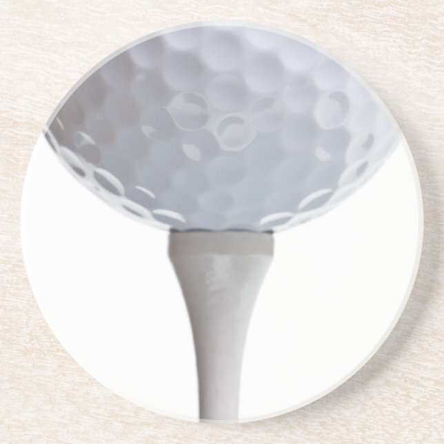 Golf Ball Background - Golfing Sports Template Sandstone Coaster (Front)
