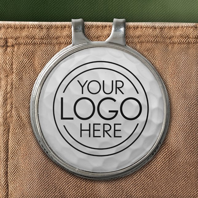 Golf Ball Background with your Logo Hat Clip (Custom Hat Clip with a Logo and Golf Ball Print Background)